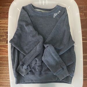 American Eagle Blue Sweatshirt with 'Love' Embroidery